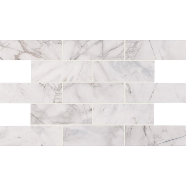 Msi Calacatta Cressa Honed 4 X 12 Marble Subway Tile In White, 15PK ZOR-NS-0055 - main